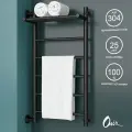 Полотенцесушитель Водяной Onix, модель Classic Plus Black Left 400x800, Лесенка с боковым подключением слева, Черный матовый, полный комплект