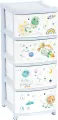 Комод для вещей пластиковый детский, 4 секции