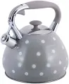 Чайник 3 л. из нержавеющей стали со свистком Kamille KM-0695 горох (0695GR / серый)