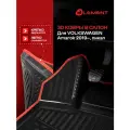 Коврики 3D в салон для VOLKSWAGEN Amarok 2019-, пикап, 4 шт. (красный кант, полиуретан) / Фольксваген Амарок