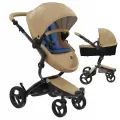 Коляска 2в1 Mima Xari Latte/Denim blue на чёрном шасси