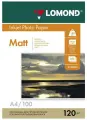 Фотобумага Lomond A4, для струйной печати, 100л, 120г/м2, белый, покрытие матовое [0102003]