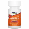 NOW High Potency, Vitamin D3 10000 IU, Витамин Д3, 240 мягких капсул для здоровья костей й и зубов