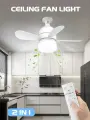 4 скорости розетки-вентиляторы с дистанционным управлением, Цоколь E27, стандартная лампа, потолочный вентилятор, Настраиваемый цвет и яркость, маленькая функция ночного освещения для кухни, спальни