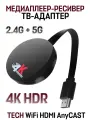 Медиаплеер-ресивер TECH WiFi HDMI AnyCAST 2.4G + 5G 4K / Модуль Wi-Fi беспроводной / ТВ-адаптер, черный