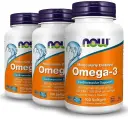 Набор 3 упаковки! Омега 3 NOW Omega 3 1000 мг 100 гелевых капсул
