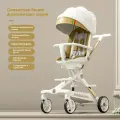 Легкая и складная двусторонняя детская коляска с защитой от опрокидывания, в которой дети могут сидеть и лежать.