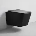 BOND F04-108 Унитаз подвесной безободковый черный с сиденьем с микролифтом