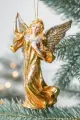 Ёлочная игрушка ангел: 'ТСС! Чудеса УЖЕ рядом!', полистоун, 14 см, Kurts Adler E0802-1
