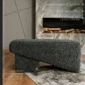Дизайнерская мягкая банкетка пуф в прихожую, спальню и гостиную Гамма прайм . Титановый графит