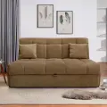 Диван кровать Пафос с подушками (мокко) для отдыха и сна, механизм аккордеон, без подлокотников, велюр, 145х200 см
