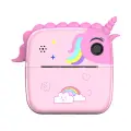 Детская камера Kid Joy Print Cam , 2,4' HD экран, 2 линзы, c картинкой единорога (P23) - розовая