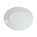 Блюдо овальное Спайро, фарфор, высота 2, длина 33, ширина 26см, белый
