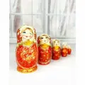 Матрешка деревянная детская развивающая игрушка 5 мест 15 см Орнамент