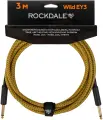 Кабель твидовый jack-jack ROCKDALE Wild EY3 (3 м), желтый