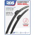 500 400 мм. Крепление Hook Крючок. Комплект бескаркасных щеток стеклоочистителя RD5 дворники на Toyota bB 1; Тойота bB 1 ; Lexus LS 400; Лексус ЛС 400