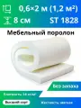 Поролон мебельный ST 1828 80x600x2000мм, плотность 18 кг/м3, жесткость 28 кПа, материал пенополиуретан средней жесткости, цвет серый