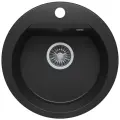 Мойка для кухни каменная POLYGRAN ATOL-460, Черная, Врезная, Круглая (Черный №16)
