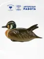 Статуэтка для интерьера Байкальская утка 2, высота 7,7 см. Фигурка, Скульптура фарфоровая. Императорский фарфоровый завод ИФЗ ЛФЗ