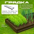 Грядка оцинкованная с полимерным покрытием 1,0х4,0 м, высота 15 см, Цвет: Шоколадно-коричневый