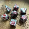 Дайсы ручной работы (игральные кости, кубики) для Dungeons and Dragons, Pathfinder RPG (набор 7шт) Blood Stone