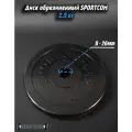 Диск Sportcom обрезиненный 26мм 2,5 кг, черный