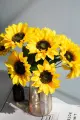 Искусственные цветы осенние подсолнухи 10 цветков реалистичные премиум 41 см