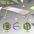 Игровой стол ZONE 51 TRINE 160 RGB, Wood/White, бежевый/дуб светлый, RGB-подсветка