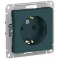 Механизм розетки Schneider Electric AtlasDesign с заземлением со шторками изумруд (комплект из 3 шт)