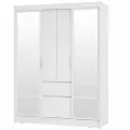 Шкаф-купе для одежды Симпл с зеркалом, ЛДСП (белый), 160х58х210 см