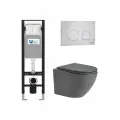 Комплект унитаза инсталяции и кнопки WELTWASSER AMBERG 350 + MERZBACH 043 MT-GR + AMBERG RD-MT CR