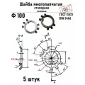 Шайба Ф100 многолапчатая ГОСТ 11872, DIN 5406 сталь 5 шт
