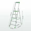 Стремянка 5 ступеней алюминиевая Новая Высота NV2118 со ступенями 130 мм и органайзером 2К башмаки.
