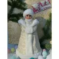 Фигурка Снегурочка НаходкаУпак, под ёлку, бело-золотая, искусственный мех/атлас, 40см