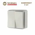 Накладной выключатель двухклавишный Werkel Gallant W5020003 слоновая кость, IP20 - комплект 2 шт.