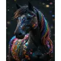 Алмазная мозаика на подрамнике 40x50 см. BoomBoomShop. Лошадь в блестках