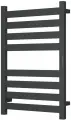 Полотенцесушитель дизайнерский электрический, профильный BAU Elite 50х80, 8 планок, универсальный, черный матовый RAL 9005