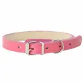 Ошейник Mr.Kranch для собак из натуральной кожи прямой, 33-40 см, розовый
