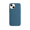 Чехол силиконовый Магсейф для iPhone 13 Blue Jay с анимацией NFC, Silicone case Магсейф для айфон 13 - Синий