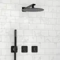 Душевая система скрытого монтажа с тропическим душем WasserKRAFT, Черный