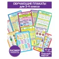Обучающие плакаты Malamalama для школьников 3-4 класс Математика, Русский