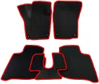 ЕВА коврики в салон Skoda Rapid 2 (2020-2022), Черные соты с красным кантом, 5 шт