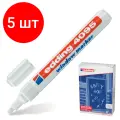 Комплект 5 шт, Маркер меловой EDDING 4095, 2-3 мм, белый, влагостираемый, для гладких поверхностей, E-4095/49