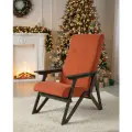 Кресло для отдыха геометрия от Мягкой Посадки с подлокотниками, терракотовый велюр+ темные ножки