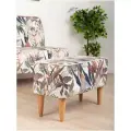 Банкетка MONOFIX одос принт Тропики, микровелюр, 70х42х32 (ШхВхГ)