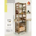 Стеллаж деревянный повышенной прочности, 210х67х42 см, покрыт маслом, 6 полок, нагрузка 300 кг
