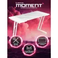 Игровой компьютерный стол GAMELAB Moment, White, белый, с углеродным волокном