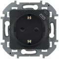 Розетка 2К+З/USB антрацит Legrand Inspiria 673773