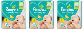 Pampers Подгузники, New Baby Dry, 2-5 кг, 27 шт, 3 уп