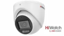 Камера видеонаблюдения HiWatch DS-T203A (2.8мм) мультиформатная уличная 2 Мп купольная 2 Мп уличная купольная HD-TVI камера с гибридной подсветкой EXIR/LED до 30/20 м и встроенным микрофоном (AoC)